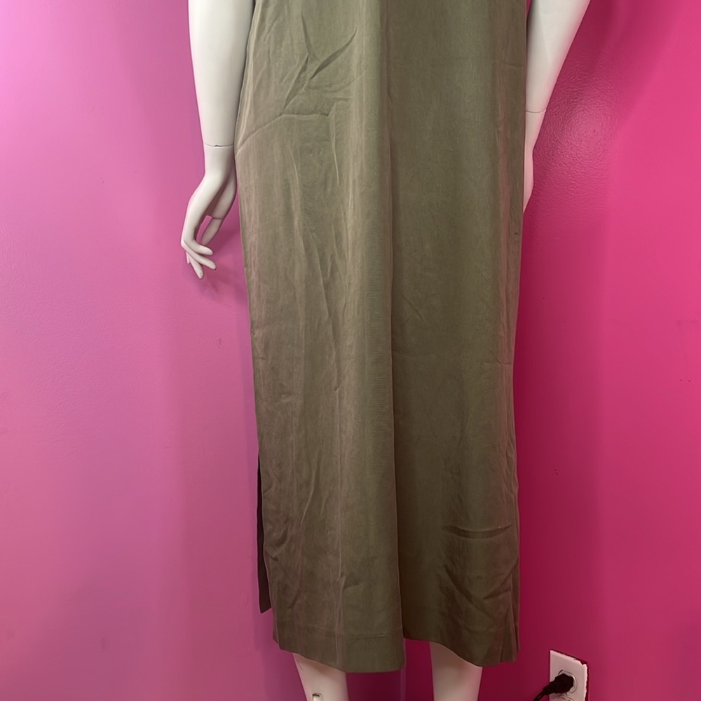 Anthropologie Seen, Worn, Kept utility midi dress army green size 8P - Picture 10 of 11